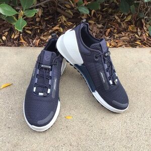 Ecco 800674 52344 Navy and White Athletic Sneakers
